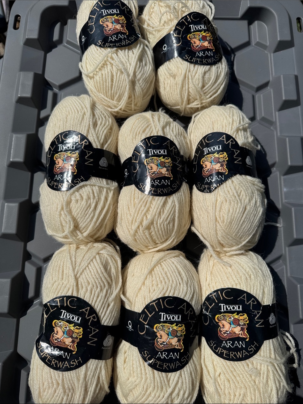8 balls of Irish wool / Yarn Skeins - Celtic Aran superwash